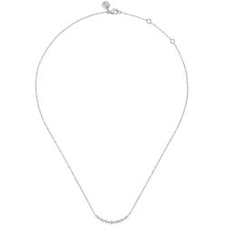 Hot Gabriel & Co. 14K White Gold Graduating Diamond Curved Bar Necklace