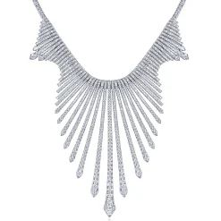 Online Gabriel & Co. 18K White Gold Graduating Spikes Diamond Statement Necklace