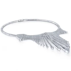Online Gabriel & Co. 18K White Gold Graduating Spikes Diamond Statement Necklace