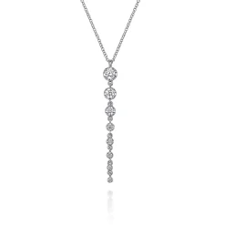 Hot Gabriel & Co. 14K White Gold Graduating Vertical Diamond Bar Necklace