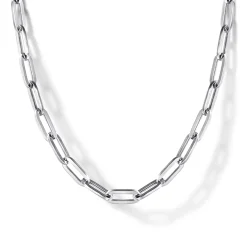 Best Gabriel & Co. 14K White Gold Hollow Paperclip Chain Necklace