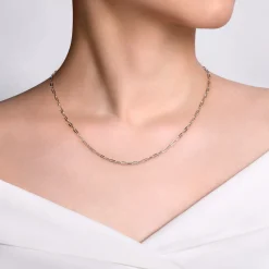 Outlet Gabriel & Co. 14K White Gold Hollow Paperclip Chain Necklace