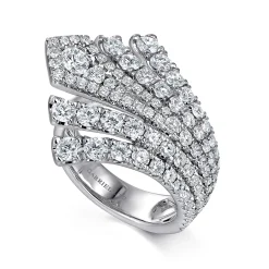 Outlet Gabriel & Co. 18K White Gold Horizontal Diamond Fan Ring