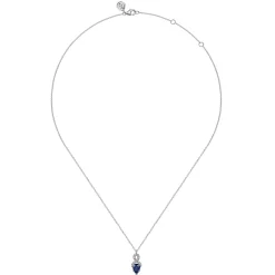 Clearance Gabriel & Co. 14K White Gold Infinity Blue Sapphire and Diamond Pendant Necklace