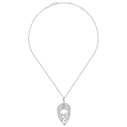 Gabriel & Co. 18K White Gold Intersecting Diamond Channels Pendant Necklace