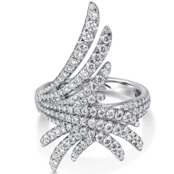 Gabriel & Co. 18K White Gold Intersecting Diamond Statement Ring