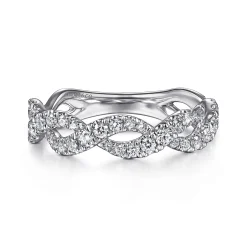 Sale Gabriel & Co. 14K White Gold Intertwining Diamond Anniversary Band - 0.6 ct