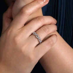 Sale Gabriel & Co. 14K White Gold Intertwining Diamond Anniversary Band - 0.6 ct