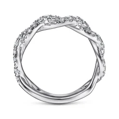 Sale Gabriel & Co. 14K White Gold Intertwining Diamond Anniversary Band - 0.6 ct