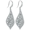 Hot Gabriel & Co. 18K White Gold Intricate Pointed Teardrop Diamond Drop Earrings