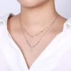 Outlet Gabriel & Co. 14K White Gold Layered Diamond Charm Drop Necklace