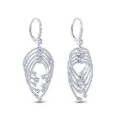 Online Gabriel & Co. 18K White Gold Layered Teardrop Diamond Drop Earrings
