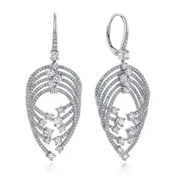 Online Gabriel & Co. 18K White Gold Layered Teardrop Diamond Drop Earrings
