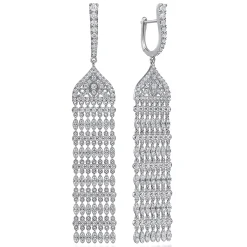 Clearance Gabriel & Co. 18K White Gold Long Diamond Chandelier Earrings