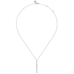 Online Gabriel & Co. 14K White Gold Long Diamond Drop Bar Necklace