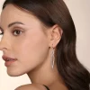 Best Gabriel & Co. 14K White Gold Long Diamond Teardrop Earrings