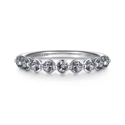 Online Gabriel & Co. 14K White Gold Manmade Alexandrite Stackable Ring