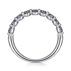 Online Gabriel & Co. 14K White Gold Manmade Alexandrite Stackable Ring