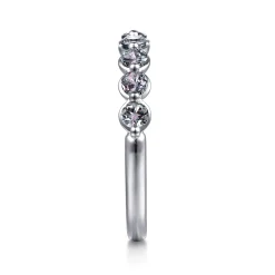 Online Gabriel & Co. 14K White Gold Manmade Alexandrite Stackable Ring