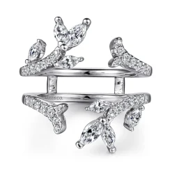 Online Gabriel & Co. 14K White Gold Marquise and Round Diamond Ring Enhancer - 0.8 ct