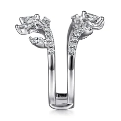 Online Gabriel & Co. 14K White Gold Marquise and Round Diamond Ring Enhancer - 0.8 ct