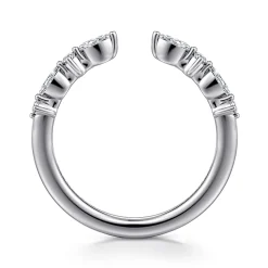 Outlet Gabriel & Co. 14K White Gold Marquise and Round Open Diamond Anniversary Band - 0.25 ct