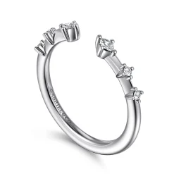 Online Gabriel & Co. 14K White Gold Marquise and Round Station Open Diamond Anniversary Band - 0.12 ct