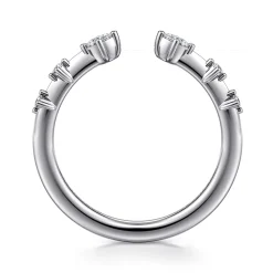 Online Gabriel & Co. 14K White Gold Marquise and Round Station Open Diamond Anniversary Band - 0.12 ct