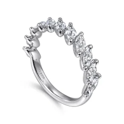 Sale Gabriel & Co. 14K White Gold Marquise Diamond Anniversary Band - 1.5 ct