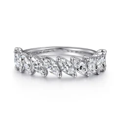 Sale Gabriel & Co. 14K White Gold Marquise Diamond Anniversary Band - 1.5 ct