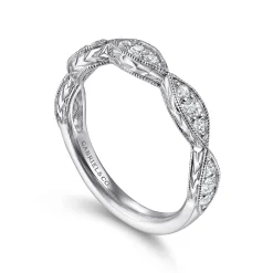 Clearance Gabriel & Co. 14K White Gold Marquise Diamond Cluster Stackable Ring