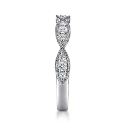 Clearance Gabriel & Co. 14K White Gold Marquise Diamond Cluster Stackable Ring
