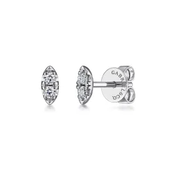 Gabriel & Co. 14K White Gold Marquise Shaped Diamond Stud Earrings
