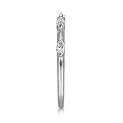 Best Gabriel & Co. 14K White Gold Marquise Station Diamond Anniversary Band - 0.21 ct