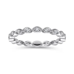 Sale Gabriel & Co. 14K White Gold Marquise Station Diamond Stackable Ring