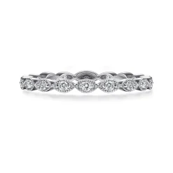 Sale Gabriel & Co. 14K White Gold Marquise Station Diamond Stackable Ring