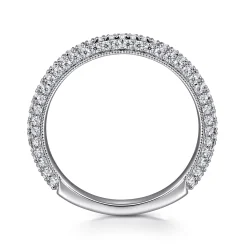 Sale Gabriel & Co. 14K White Gold Micro Pave Diamond Anniversary Band - 0.55 ct