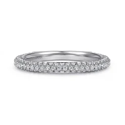 Sale Gabriel & Co. 14K White Gold Micro Pave Diamond Anniversary Band - 0.55 ct