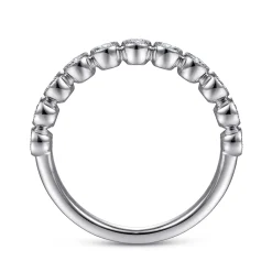 Clearance Gabriel & Co. 14K White Gold Milgrain Bezel Diamond Stackable Ring