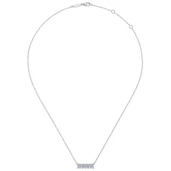 Hot Gabriel & Co. 14K White Gold Mini Diamond Bar Necklace