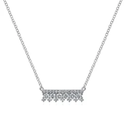 Hot Gabriel & Co. 14K White Gold Mini Diamond Bar Necklace