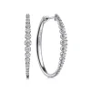 Sale Gabriel & Co. 14K White Gold 40mm Buttercup set Diamond Classic Oval Hoop Earrings