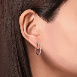 Online Gabriel & Co. 14K White Gold 20mm Classic Diamond Hoop Earrings