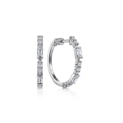 Online Gabriel & Co. 14K White Gold 20mm Classic Diamond Hoop Earrings