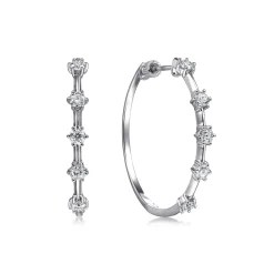 Online Gabriel & Co. 14K White Gold 30mm Classic Diamond Hoop Earrings