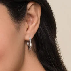 New Gabriel & Co. 14K White Gold 20mm Classic Diamond Hoop Earrings