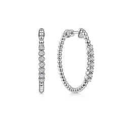 Online Gabriel & Co. 14K White Gold 30mm Classic Diamond Hoop Earrings