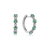 Online Gabriel & Co. 14K White Gold 15mm Diamond and Emerald Huggie Earrings