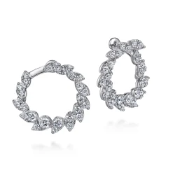 Online Gabriel & Co. 14K White Gold 20mm Diamond Burst Bypass Hoop Earrings