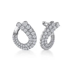 Online Gabriel & Co. 18K White Gold 20mm Diamond Bypass Hoop Earrings